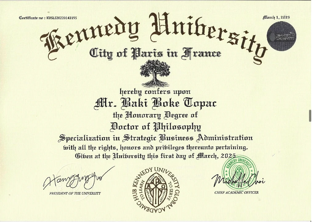 Kennedy University PhD Certificate